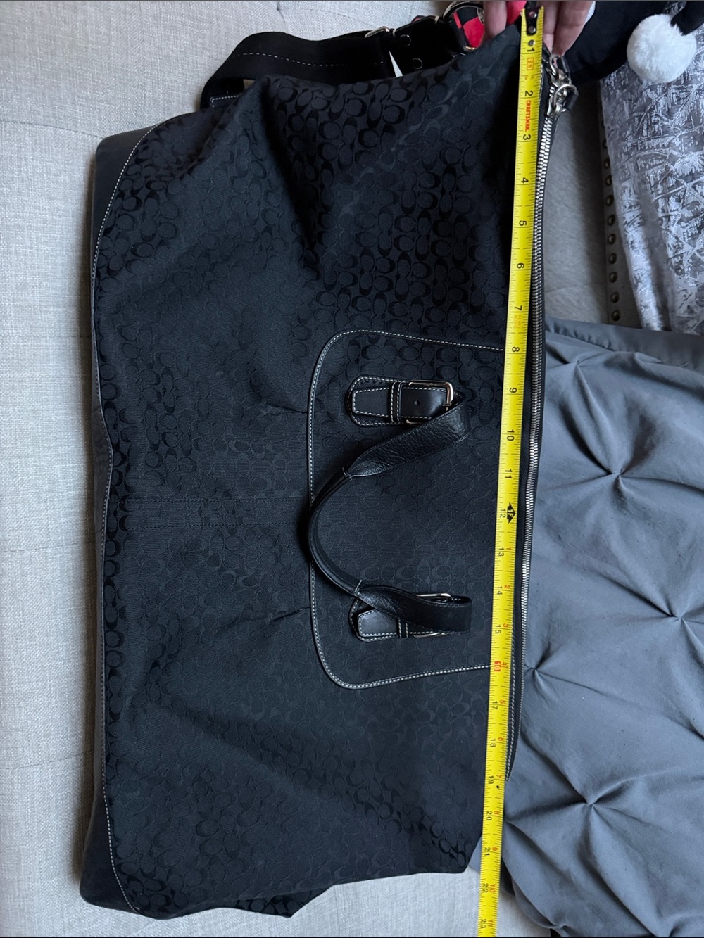 Coach Black Signature Tote with Blue Lining - Picture 8 of 13